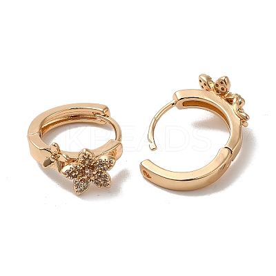 Brass Micro Pave Cubic Zirconia Hoop Earrings EJEW-M238-47KCG-1