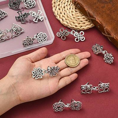 10Pcs 10 Styles Alloy Sweater Shawl Clips Brooches AJEW-CJ0001-66-1