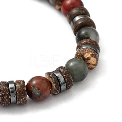Natural & Synthetic Gemstone Stretch Bracelets X-BJEW-JB05359-1