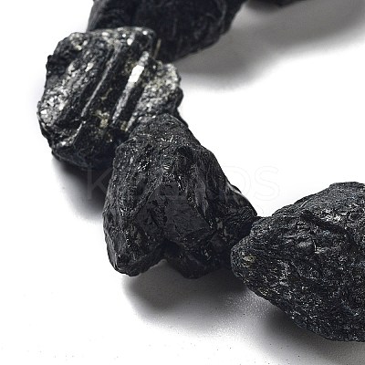 Raw Rough Natural Black Tourmaline Beads Strands G-J388-A12-01-1