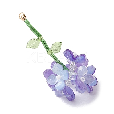 Resin Flower Pendants PALLOY-TA00251-03-1