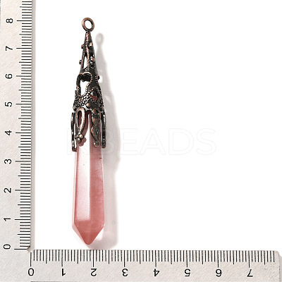 Cherry Quartz Glass Pointed Big Pendants G-P560-02R-07-1