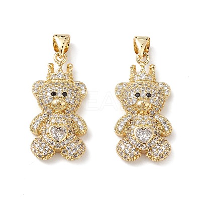 Brass Micro Pave Cubic Zirconia Pendants KK-M240-09F-1