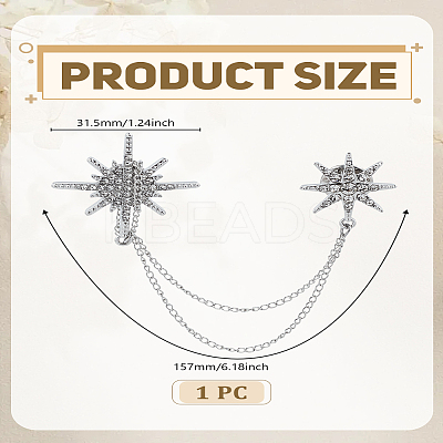 1Pc Star Crystal Rhinestone Brooch JEWB-LP0002-04-1