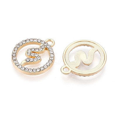Rack Plating Alloy Rhinestone Pendants PALLOY-T091-21M-G-1