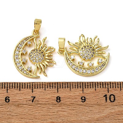 Brass Micro Pave Cubic Zirconia Pendants KK-F911-06G-1