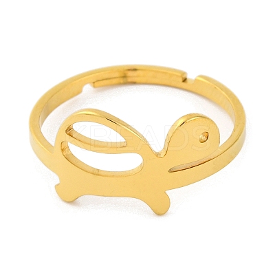 Animal 201 Stainless Steel Adjustable Rings for Women RJEW-D082-05G-1
