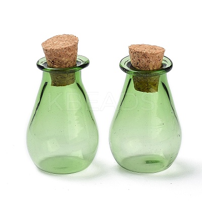 Glass Cork Bottles Ornament LS-AJEW-O032-02C-1