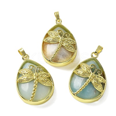 Natural Flower Amazonite Pendants G-G900-01G-29-1