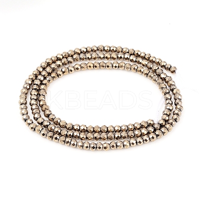 PVD Vacuum Plating Non-magnetic Synthetic Hematite Beads Strands LS-G-F682-03-AB-1