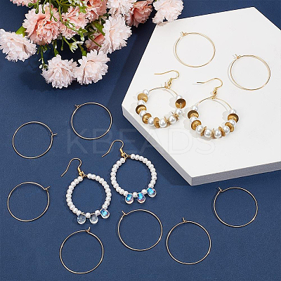 60Pcs 3 Colors Long-Lasting Plated Brass Hoop Earrings Findings KK-CN0003-12-1
