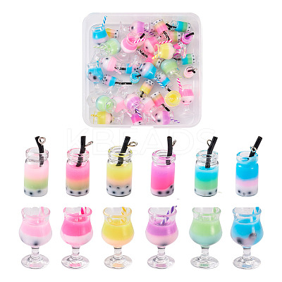 48 Pcs 12 Styles Plastic Pendants KY-BT0001-03-1