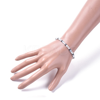 Natural Morganite & Howlite & Snowflake Obsidian Beads Stretch Bracelets BJEW-JB04697-02-1