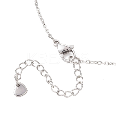 Brass Micro Pave Clear Cubic Zirconia Tortoise Pendant 304 Stainless Steel Cable Chain Necklaces for Women NJEW-JN05903-02-1