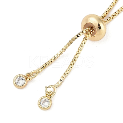 Rack Plating Brass Clear Cubic Zirconia Slider Bracelet Making LS-KK-H509-01G-1
