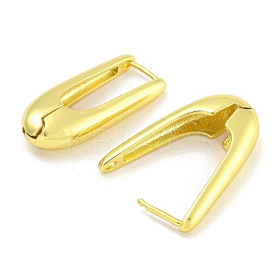 Rack Plating Oval Brass Hoop Earrings for Women EJEW-G410-61G-1