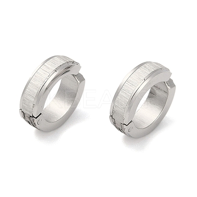 Non-Tarnish Frosted 304 Stainless Steel Non Piercing Earrings EJEW-M001-07B-P-1