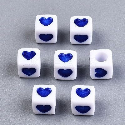 Opaque Acrylic European Beads X-OPDL-S078-09-1