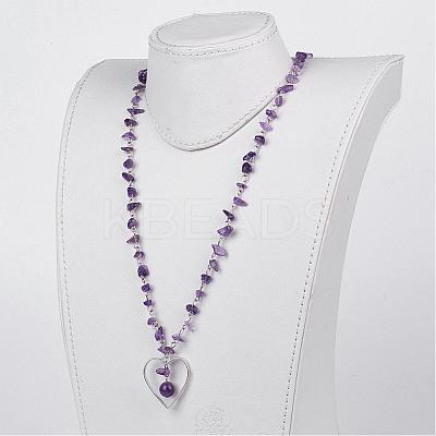 Natural Gemstone Beaded Necklaces NJEW-JN01709-1