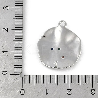 Brass Micro Pave Cubic Zirconia Pendants KK-Z075-14P-1