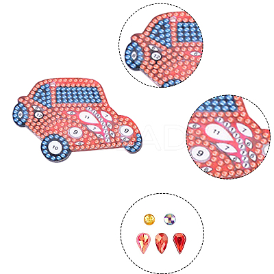 DIY Cars Diamond Painting Keychains Kits DIY-WH0182-16-1