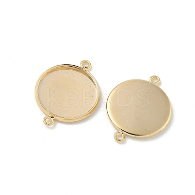 Flat Round Brass Connector Cabochon Settings KK-K414-13B-G-1