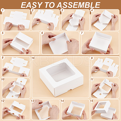 Square Kraft Paper Storage Gift Boxes CON-WH0095-100C-01-1