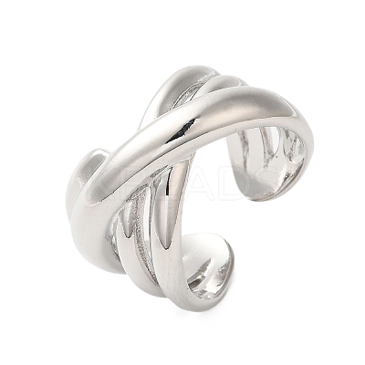 Brass Open Cuff Rings RJEW-A046-03P-1