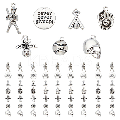 70Pcs 7 Style Tibetan Style Zinc Alloy Pendants TIBEP-PH0001-27-RS-1