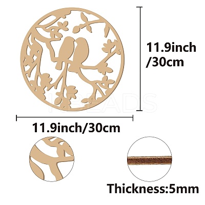 Laser Cut Unfinished Basswood Wall Decoration WOOD-WH0113-117-1