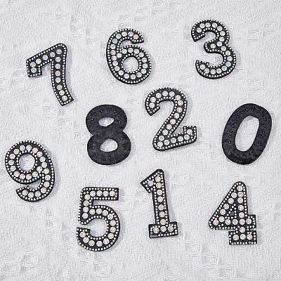 10Pcs Number Resin Hotfix Rhinestone DIY-HY0001-07-1