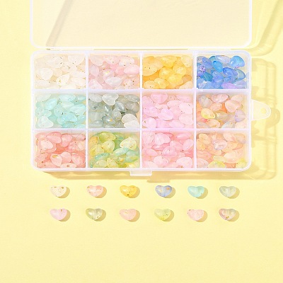 360Pcs 11 Colors Frosted Transparent Acrylic Beads OACR-FS0002-30-1