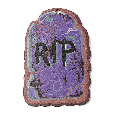Halloween Printed Wooden Big Pendants LS-WOOD-I016-01H-1