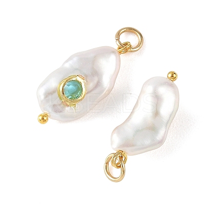 Natural Baroque Keshi Pearl Pendants PALLOY-JF05929-1