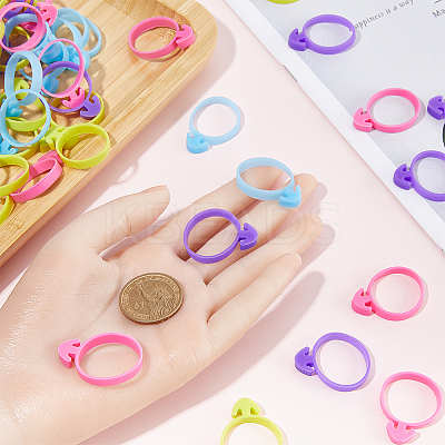 100Pcs 4 Colors Silicone Pastry Bag Tie Rings AJEW-CN0001-70-1