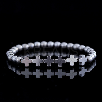 Aluminium & Magnesium Alloy Beads Stretch Bracelets for Men Women OO9310-1
