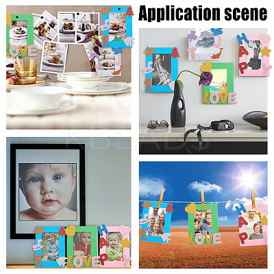 32Pcs Rectangle Wool Felt Frame Newborn Growth Milestone Blanket Photo Props Photo Frame DIY-CA0004-52-1