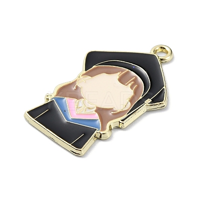 Graduation Theme Alloy Enamel Pendants ENAM-G226-01A-1