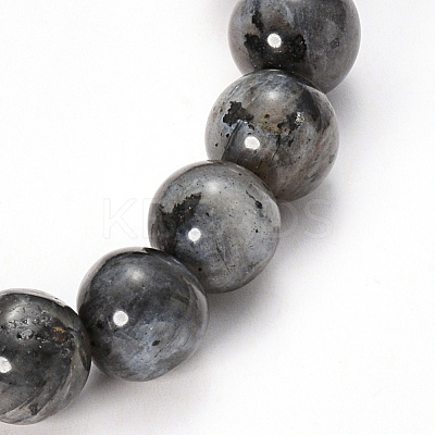Natural Larvikite Beaded Stretch Bracelets BJEW-Q692-36-8mm-1