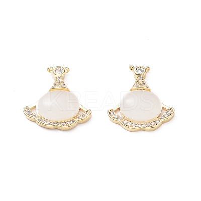 Rack Plating Brass Pave Clear Cubic Zirconia Pendants KK-A183-49G-1