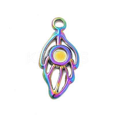 Ion Plating(IP) 304 Stainless Steel Pendant Cabochon Settings STAS-F282-13P-1