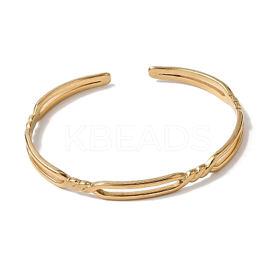 304 Stainless Steel Cuff Bangles for Women BJEW-H635-02G-1
