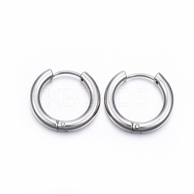 Tarnish Resistant 202 Stainless Steel Huggie Hoop Earrings A-EJEW-F111-14mm-P-1