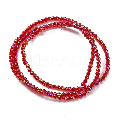 Transparent Electroplate Glass Beads Strands EGLA-H107-01A-AB03-1