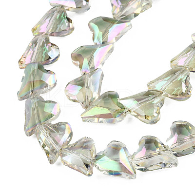 Electroplate Transparent Glass Beads Strands EGLA-N002-44-03-1