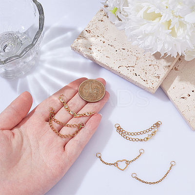 5Pcs 304 Stainless Steel Chains Links HJEW-OC00358-1