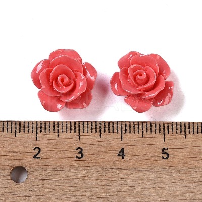 Synthetic Coral 3D Flower Rose Beads CORA-A005-14mm-20-1