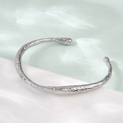 304 Stainless Steel Open Cuff  Bangles for Women BJEW-R019-03P-03-1