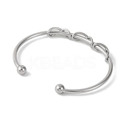Infinity 304 Stainless Steel Cuff Bangles for Women BJEW-B104-26P-1