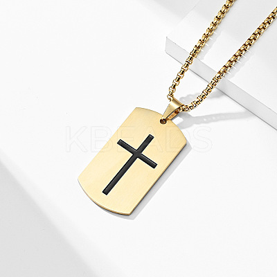 304 Stainless Steel Military Tag Necklaces KD7278-1-1
